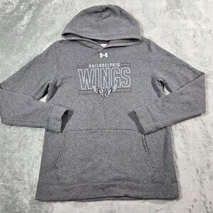 Philadelphia Wings Hoodie Youth Boys XL Gray Under Armour Lacrosse LAX Pullover